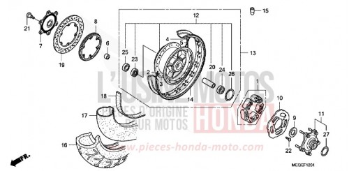 ROUE ARRIERE (ABS) VT750CSA de 2010